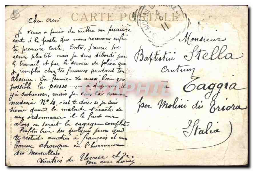 CPA Marseille — Verso