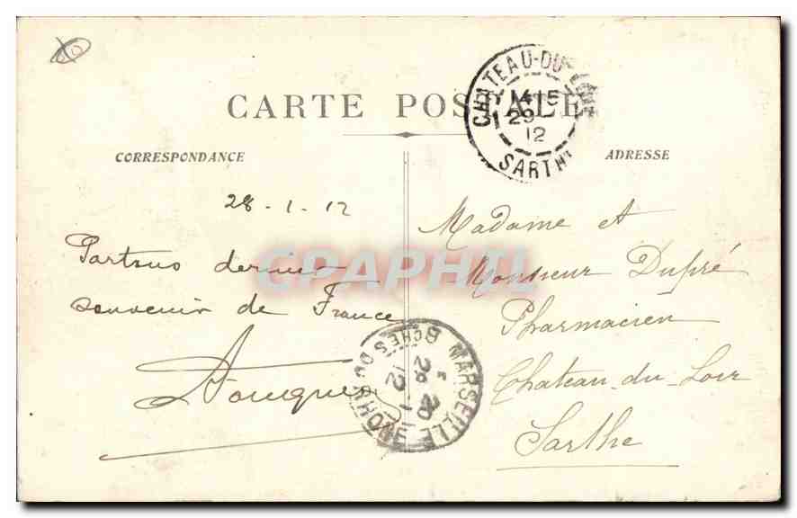 CPA Marseille Interieur du Vieux Port Bateaux — Verso