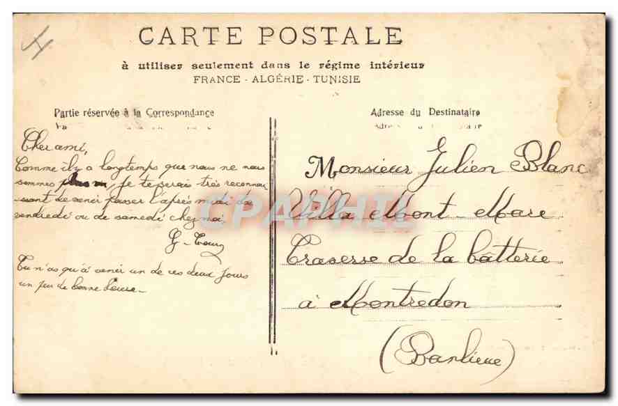 CPA Marseille l'Entree du Vieux Port  — Verso