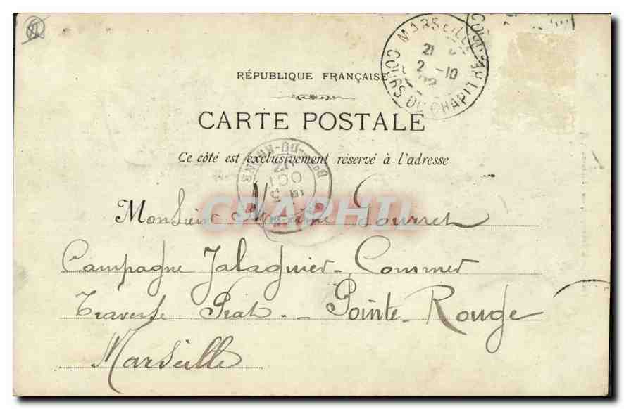 CPA Marseille Entree du Vieux Port  — Verso