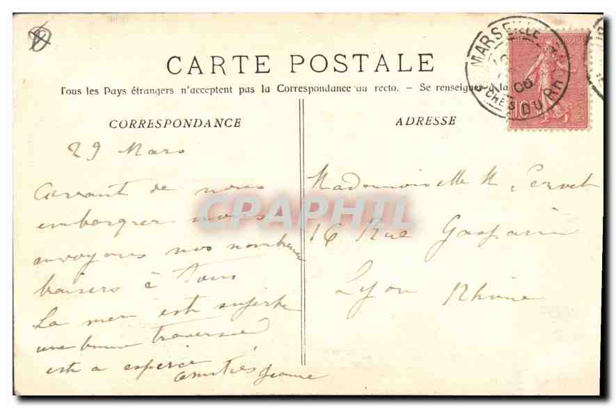 CPA Marseille l'Entree du Port  — Verso