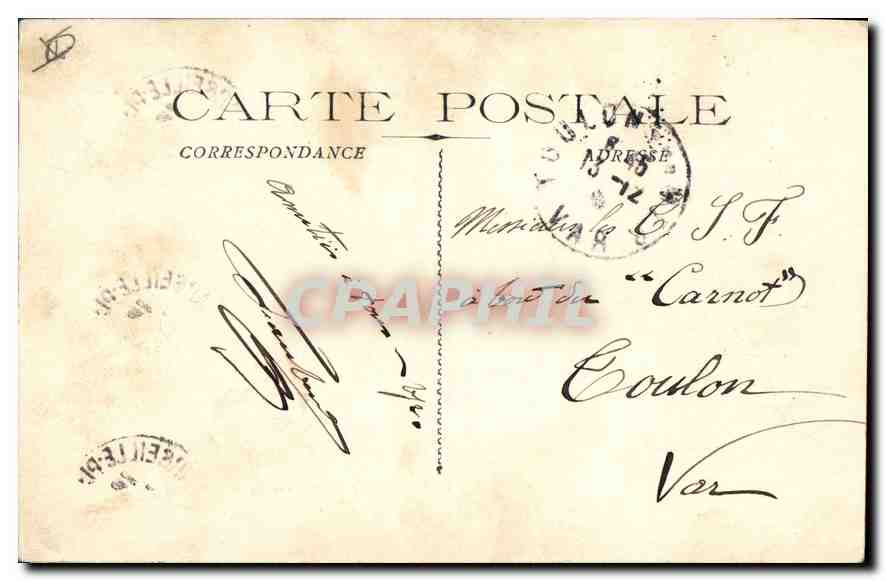 CPA Marseille Un Coin du Vieux Port et N D de la Garde  — Verso