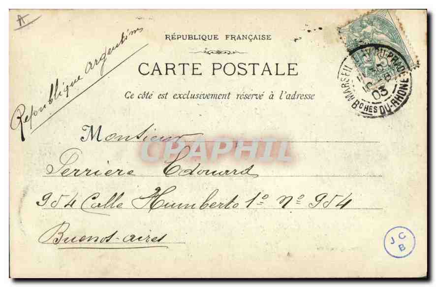 CPA Marseille Le Quai du Vieux Port  — Verso