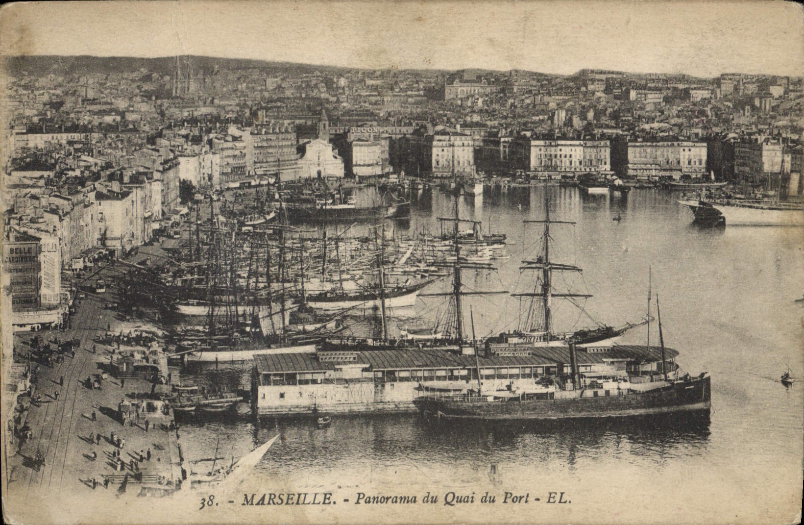 Marseille — Panorama du Quai du Port — Éditeur EL, n°38