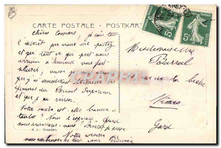 CPA Marseille Quai de la Fraternite — Verso