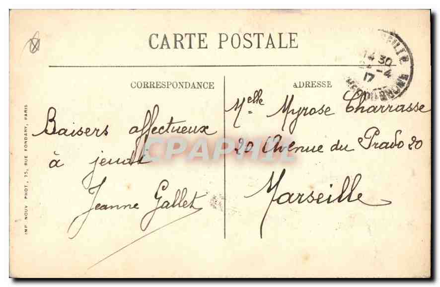 CPA Marseille Le Vieux Port Bateau — Verso