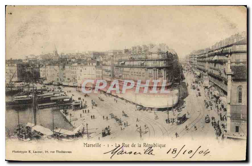 CPA Marseille La Rue de la Republique 
