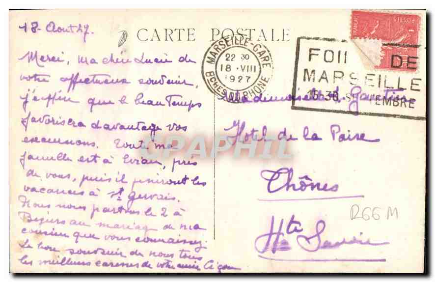 CPA Marseille Rue de la Republique  — Verso