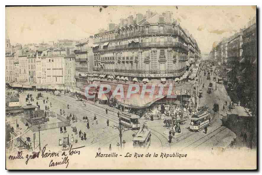 CPA Marseille La Rue de la Republique 