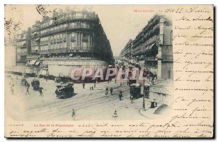 CPA Marseille La Rue de la Republique 