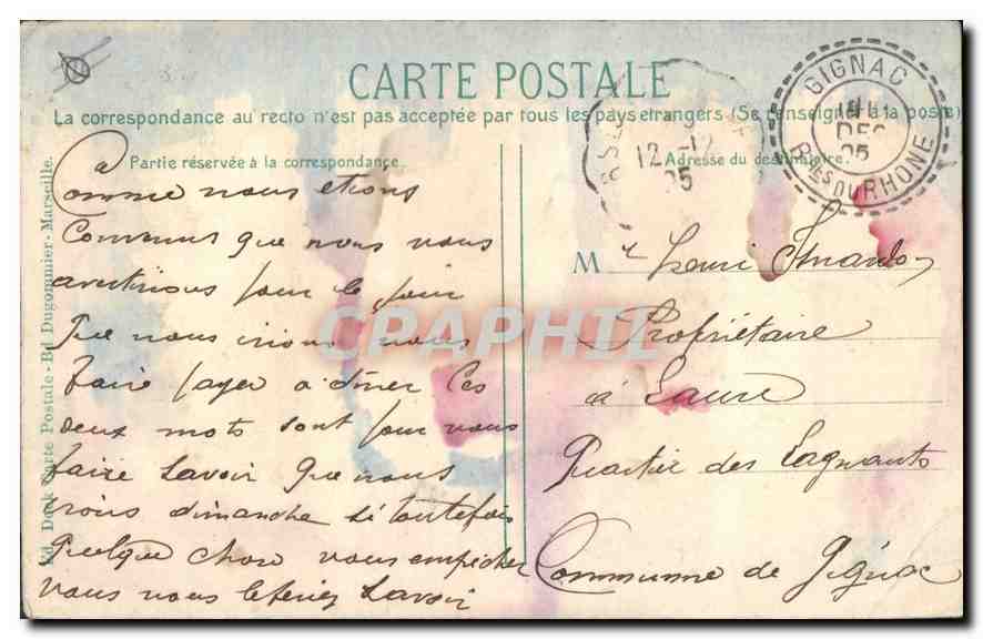 CPA Marseille Rue de la Republique  — Verso