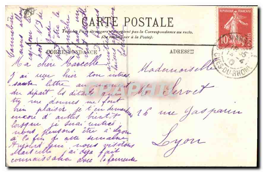 CPA Marseille Le Quai du Port et la Rue de la Republique  — Verso