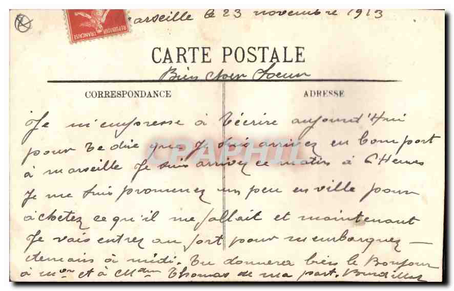 CPA Marseille La Rue de la Republique  — Rückseite