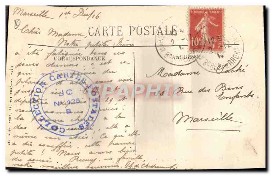 CPA Marseille La Rue de la Republique  — Rückseite