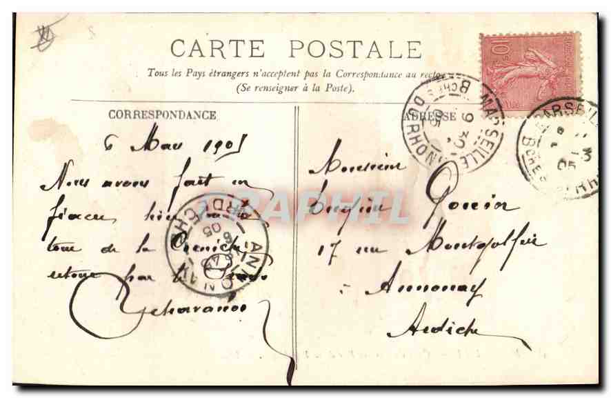 CPA Marseille Quai du Port et Rue de la Republique  — Rückseite