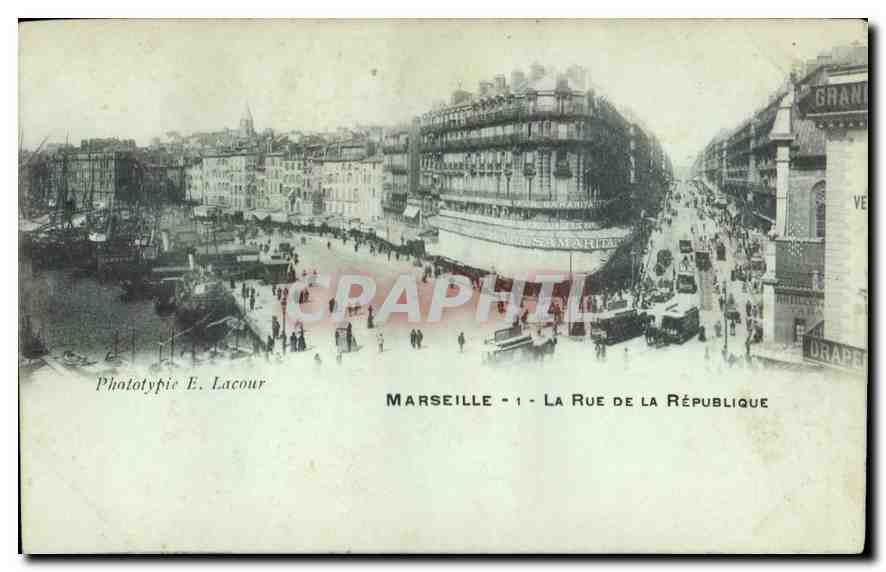 CPA Marseille La Rue de la Republique 