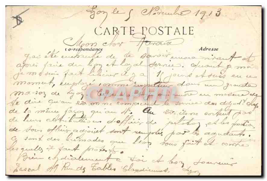 CPA Marseille La Rue de la Republique  — Verso