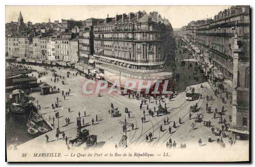 MARSEILLE — Le Quai du Port et la Rue de la République — LL.