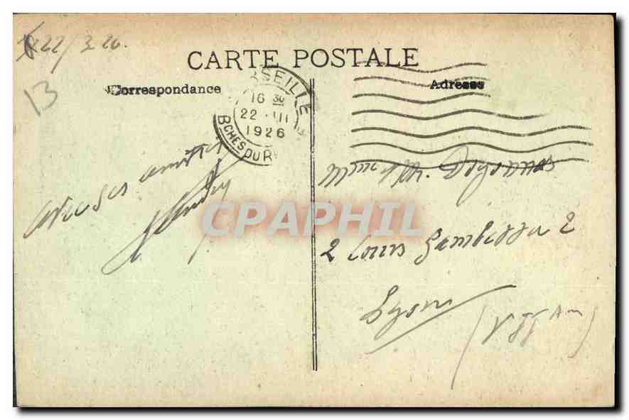 CPA Marseille Rue de la Republique  — Verso