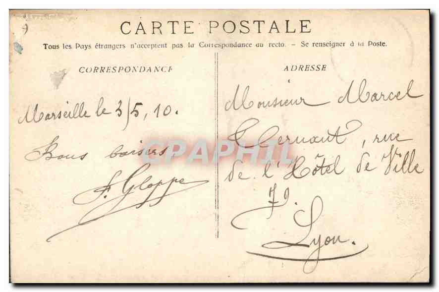 CPA Marseille La Rue de la Republique  — Verso