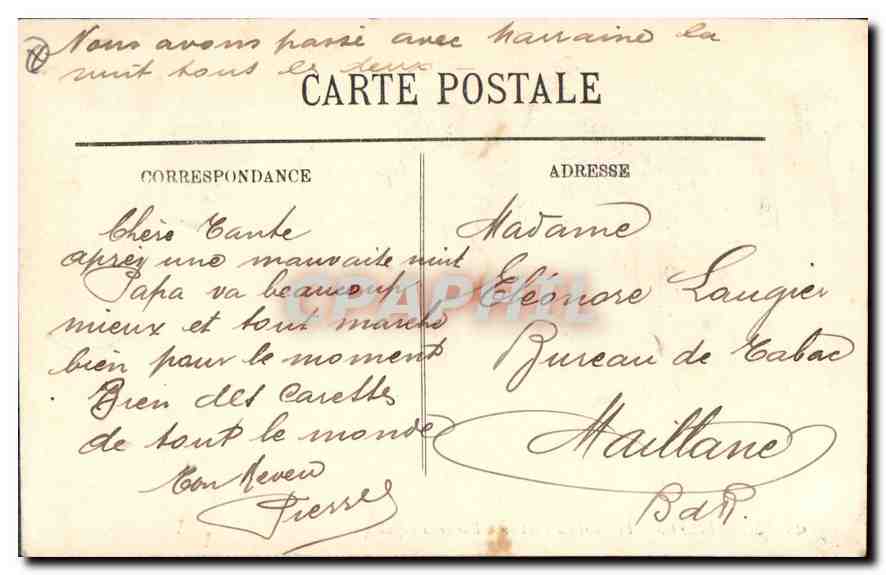 CPA Marseille Le Quai du Port et la Rue de la Republique  — Verso