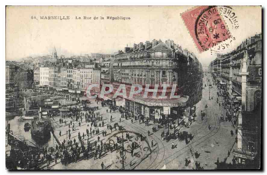 CPA Marseille La Rue de la Republique 
