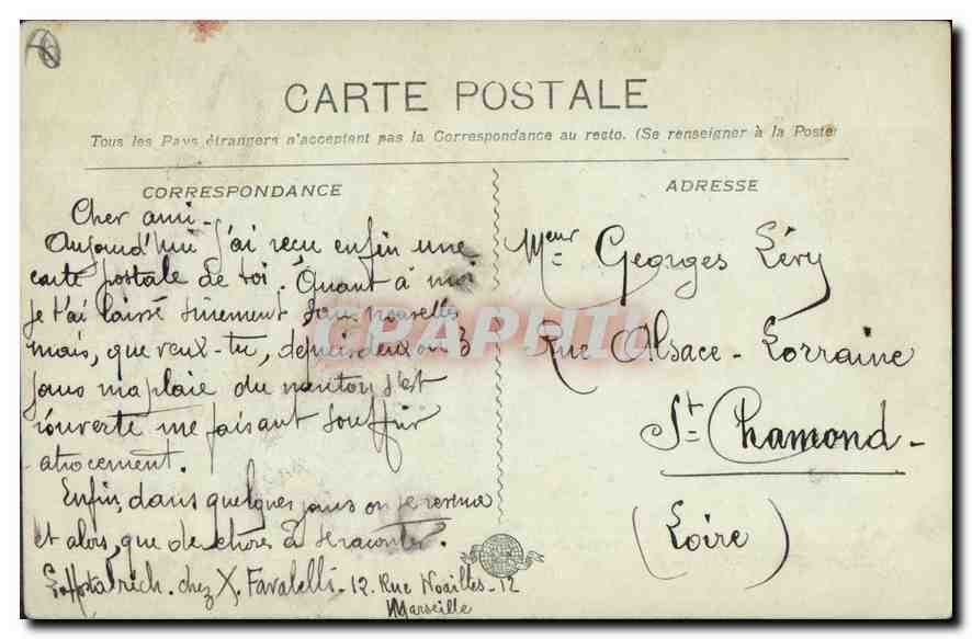 CPA Marseille La Rue de la Republique  — Rückseite