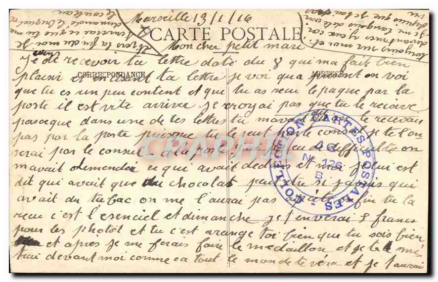 CPA Marseille Rue de la Republique  — Verso