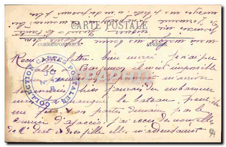 CPA Marseille Le Quai du Port et Rue de la Republique  — Verso