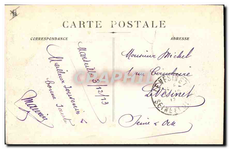 CPA Marseille Rue de la Republique  — Verso