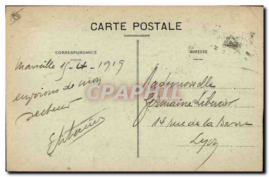 CPA Marseille Rue de la Republique  — Verso
