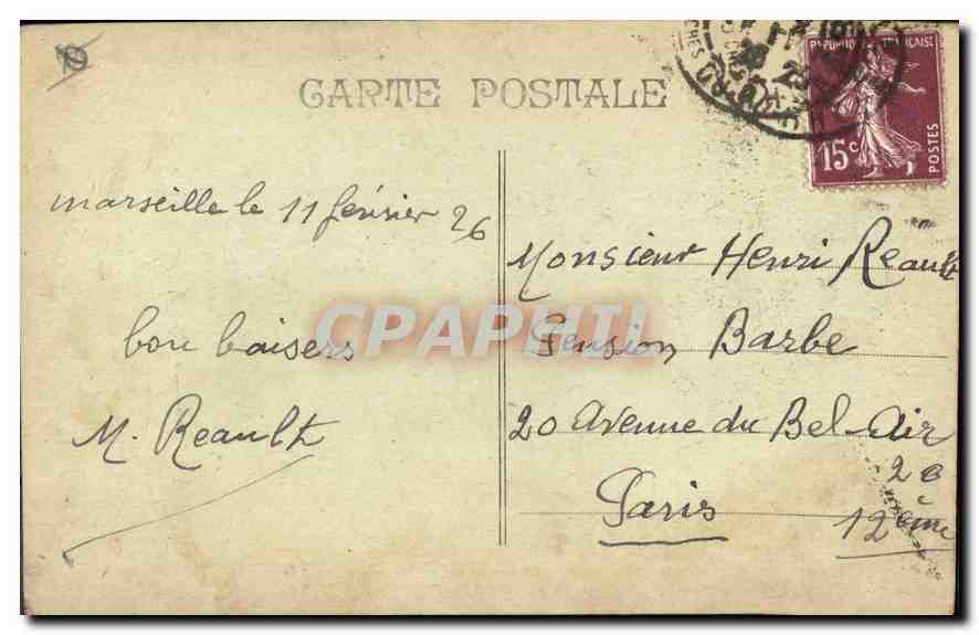 CPA Marseille Rue de la Republique  — Verso
