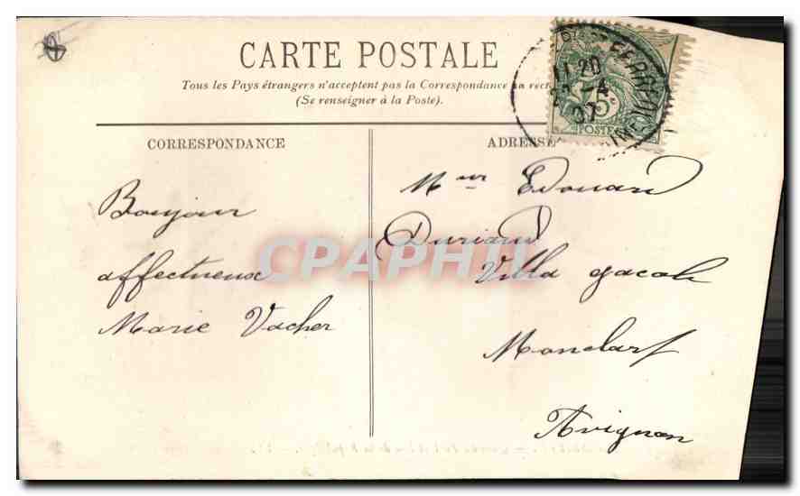 CPA Marseille Quai du Port et Rue de la Republique  — Rückseite