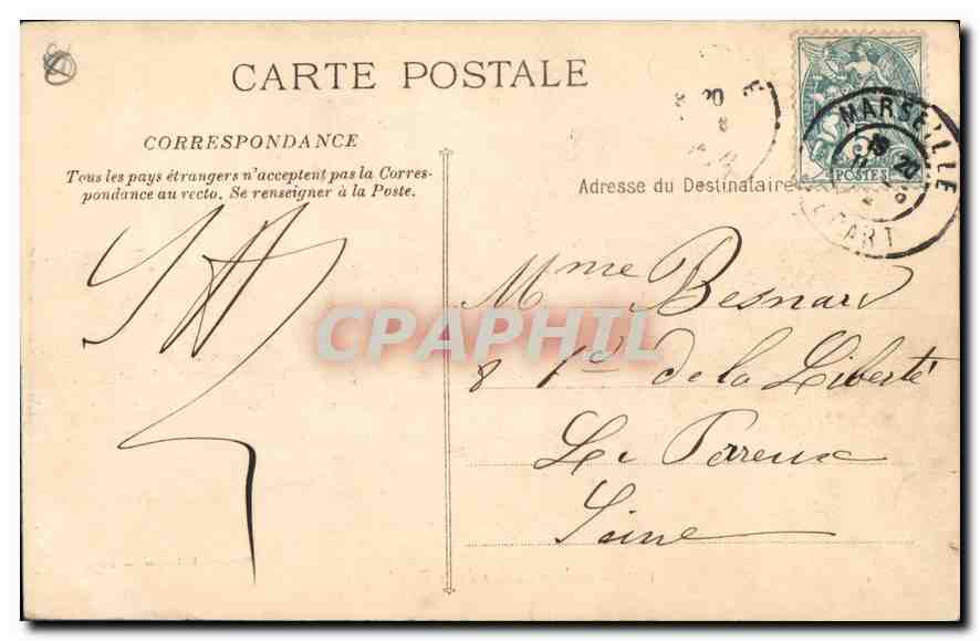 CPA Marseille La Rue de la Republique  — Verso