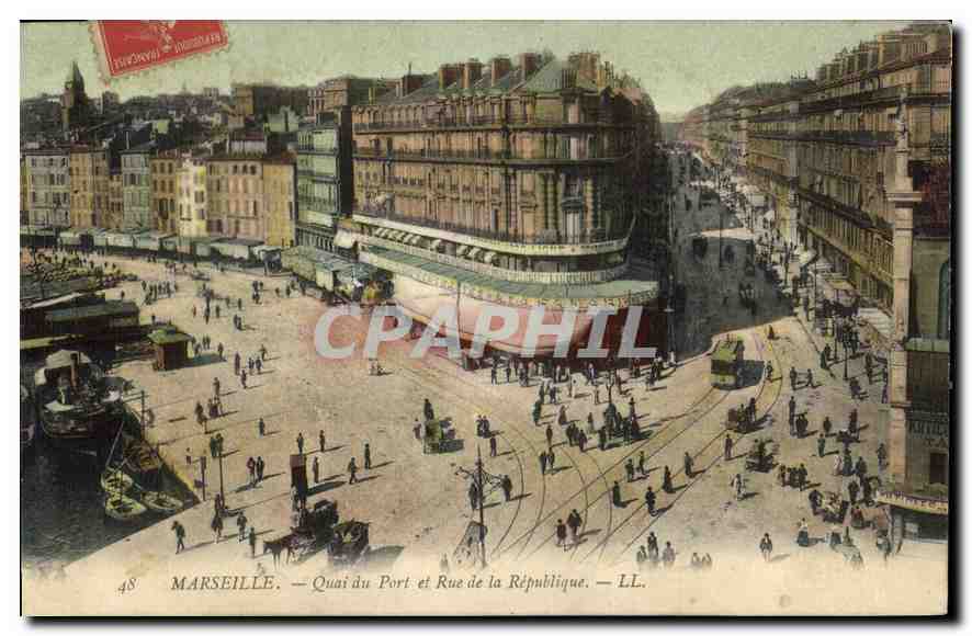 CPA Marseille Quai du Port et rue de la Republique 