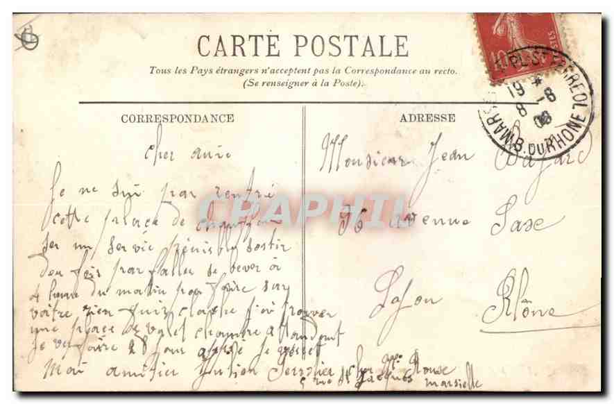 CPA Marseille Quai du Port et rue de la Republique  — Verso