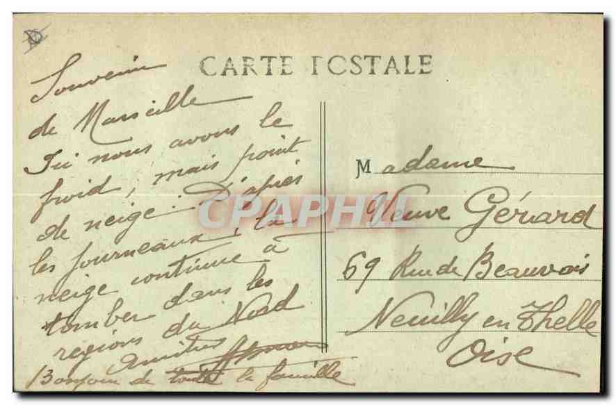 CPA Marseille rue de la Republique  — Verso