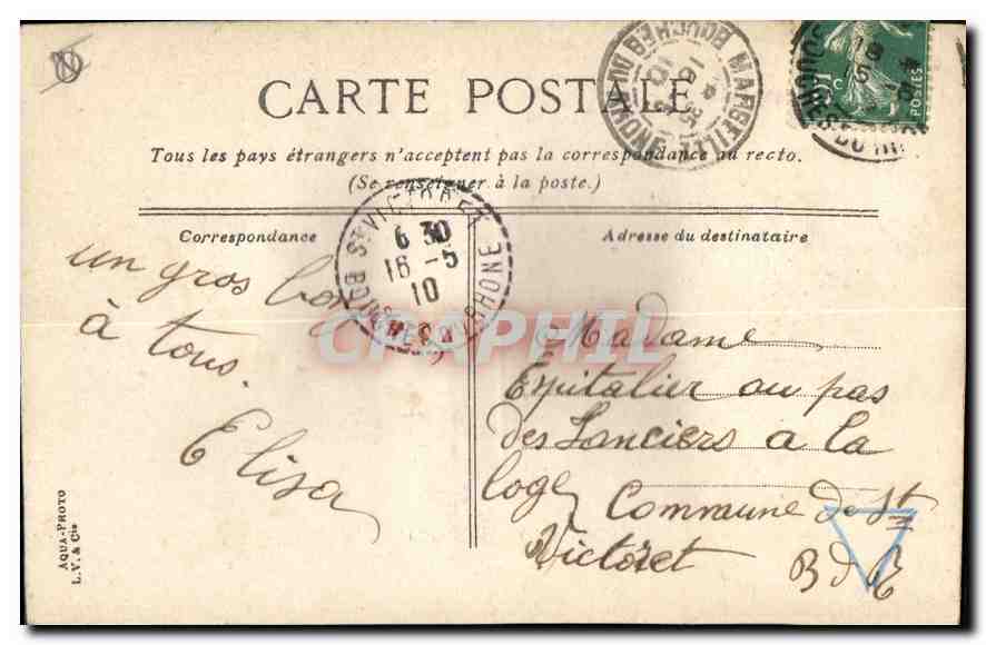 CPA Marseille Quai du Vieux Port et rue de la Republique  — Verso