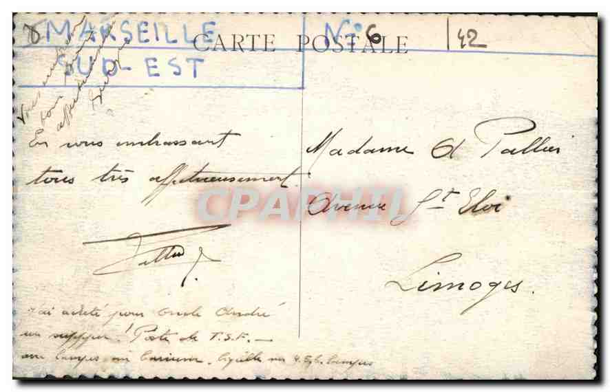 CPA Marseille rue de la Republique  — Verso