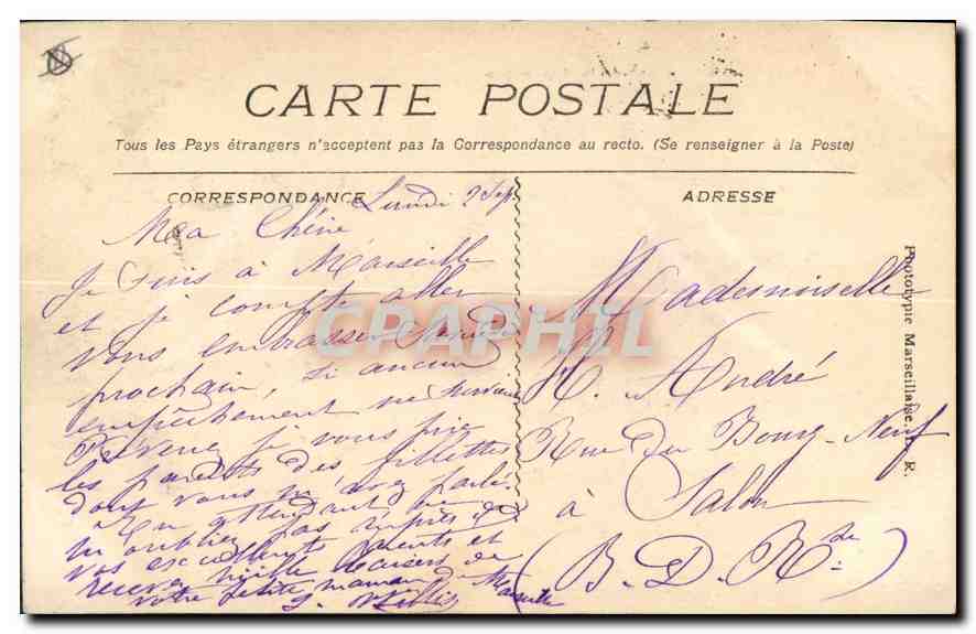 CPA Marseille la rue de la Republique  — Verso