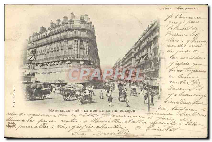 CPA Marseille la rue de la Republique 
