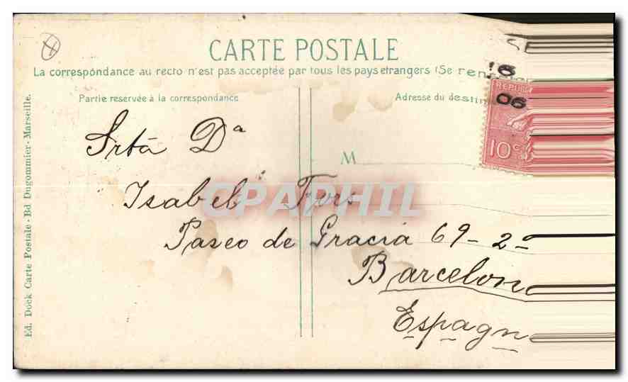 CPA Marseille rue de la Republique  — Verso