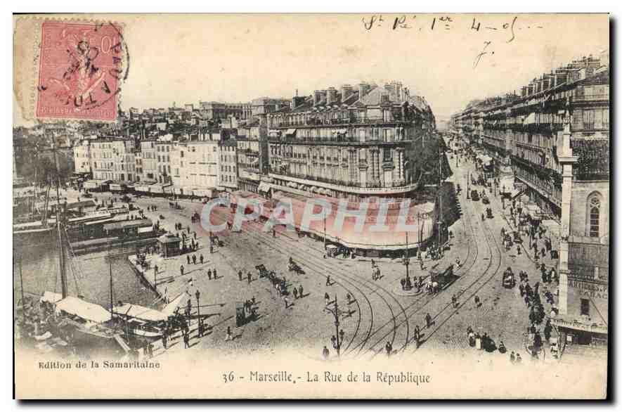 CPA Marseille la rue de la Republique 