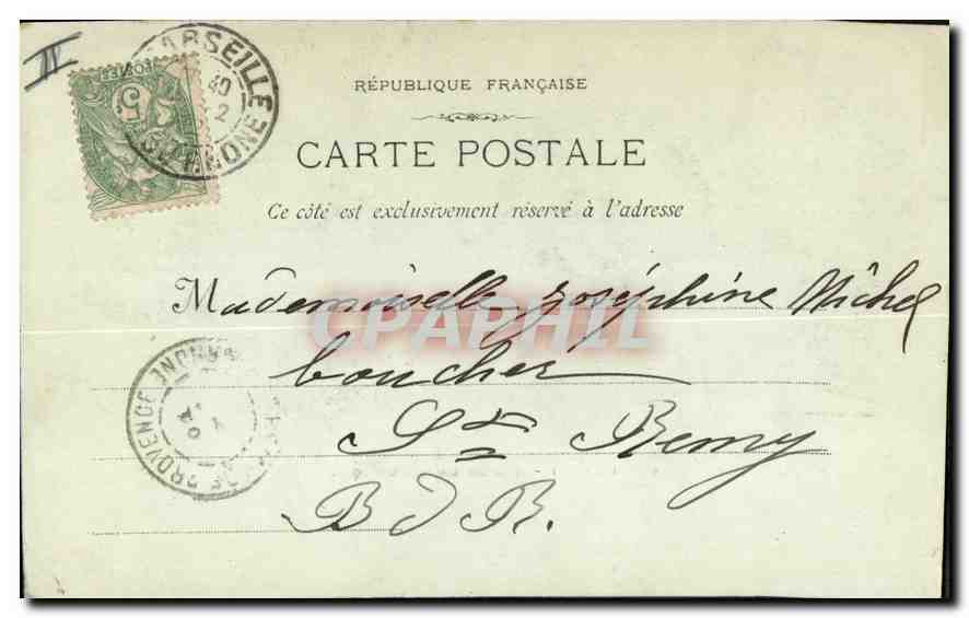 CPA Marseille rue de la Republique  — Verso