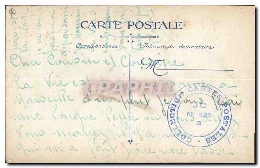 Marseille. Quai du Vieux Port et rue de la République — vue urbaine avec tramway et bateaux — éditeur L.V.C.C. — Verso