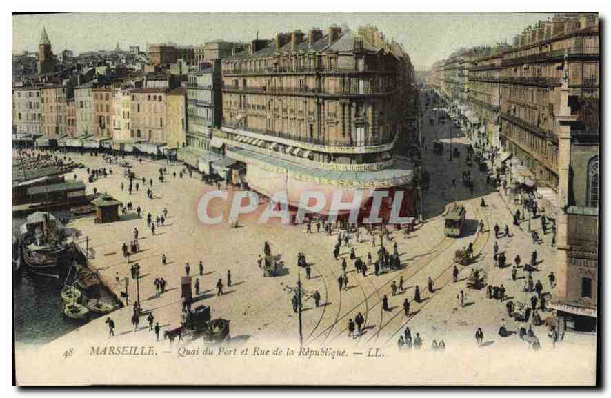 CPA Marseille Quai du Port et rue de la Republique 