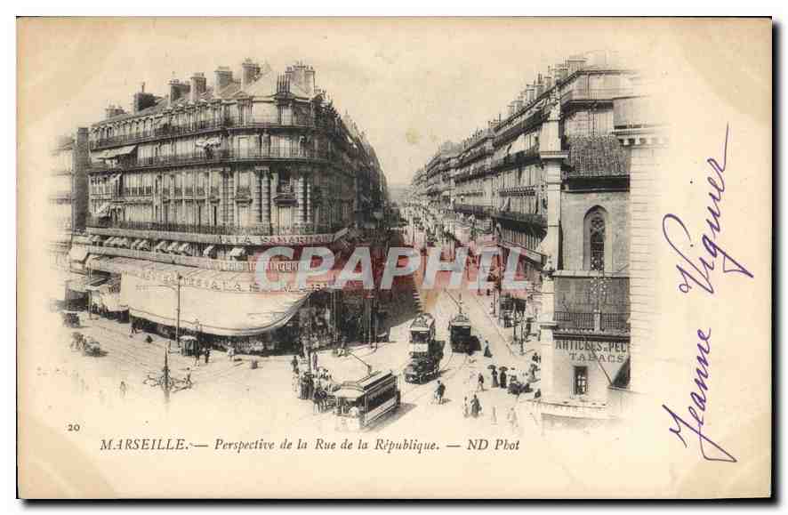 CPA Marseille Perspective de la rue de la Republique 