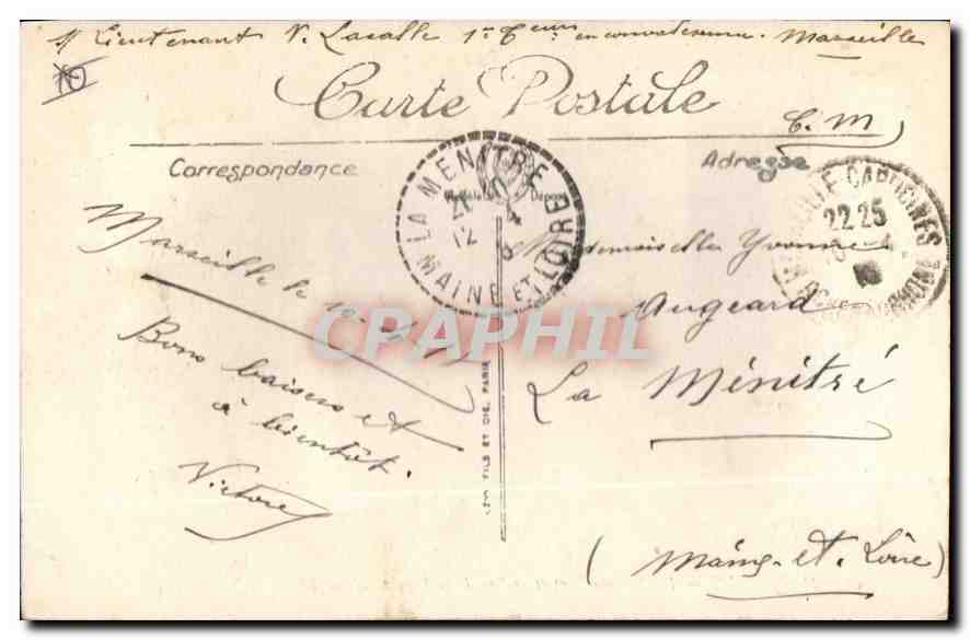 CPA Marseille le Quai du Port et la rue de la Republique  — Verso