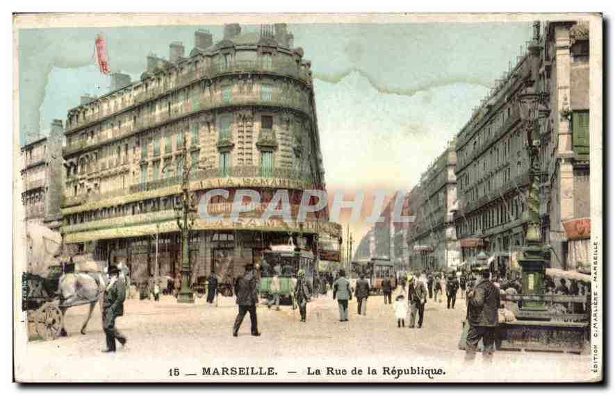CPA Marseille la rue de la Republique 