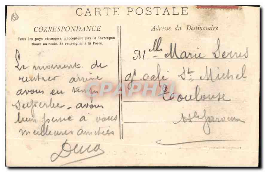 CPA Marseille la rue de la Republique  — Verso